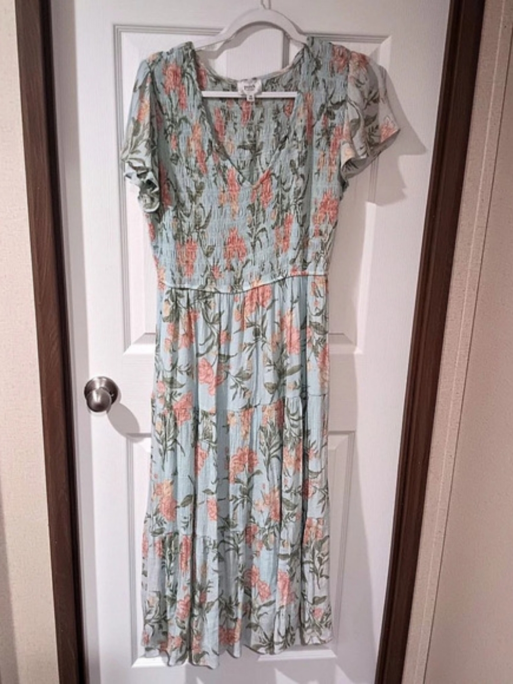 Perch 🦄 Floral Maxi Dress in Blue & Pink Size 1X Like New